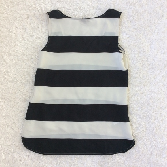 Ann Taylor LOFT Black and White Stripe Tank Top - Picture 3 of 4